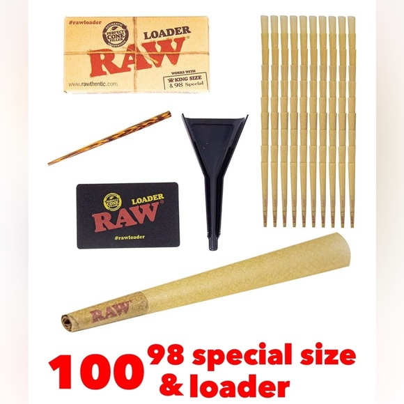 RAW Classic 98 special cones (100pack)+raw cone loader +raw11x7 girl tray - Picture 3 of 9